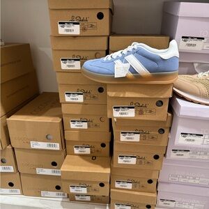 Blue and White Stripe Sneakers